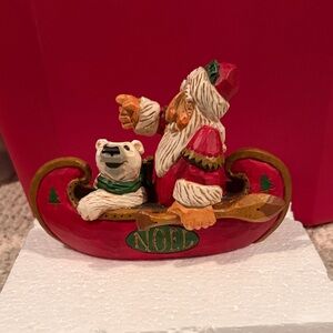 The David Frykman Portfolio #1136 Polar Bear Holiday Figurine - Red and White